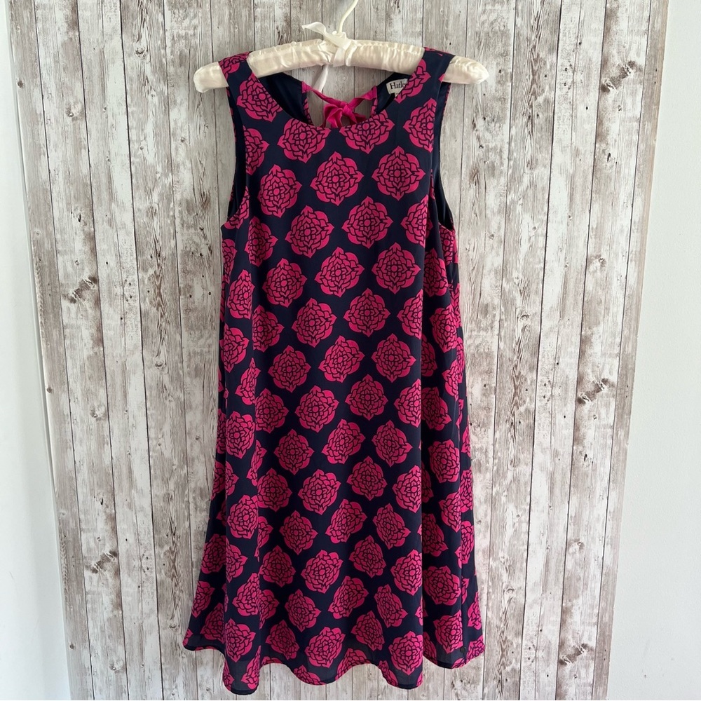 Hatley Navy and Pink Floral Swing Preppy Tea Dress Small